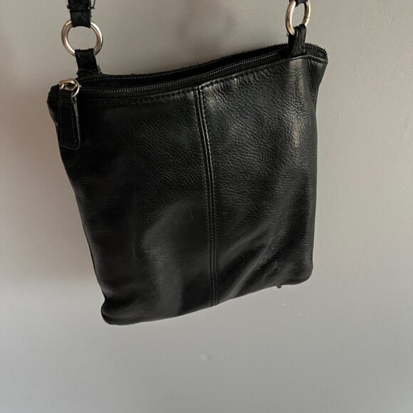 Vintage Fossil Genuine Leather Crossbody Shoulder Bag Small Black Purse - Picture 6 of 10
